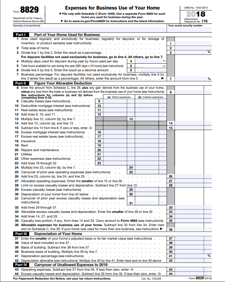 Form 8829 Instructions: Your Complete Guide to Expense Your Home Office |  ZipBooks