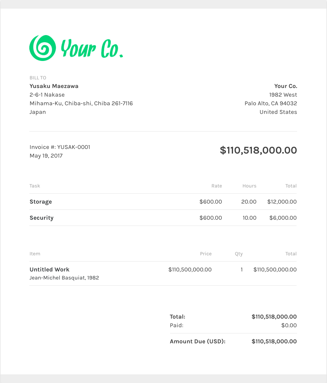 Free Graphic Design Invoice Template  ZipBooks Inside Invoice Template For Designers