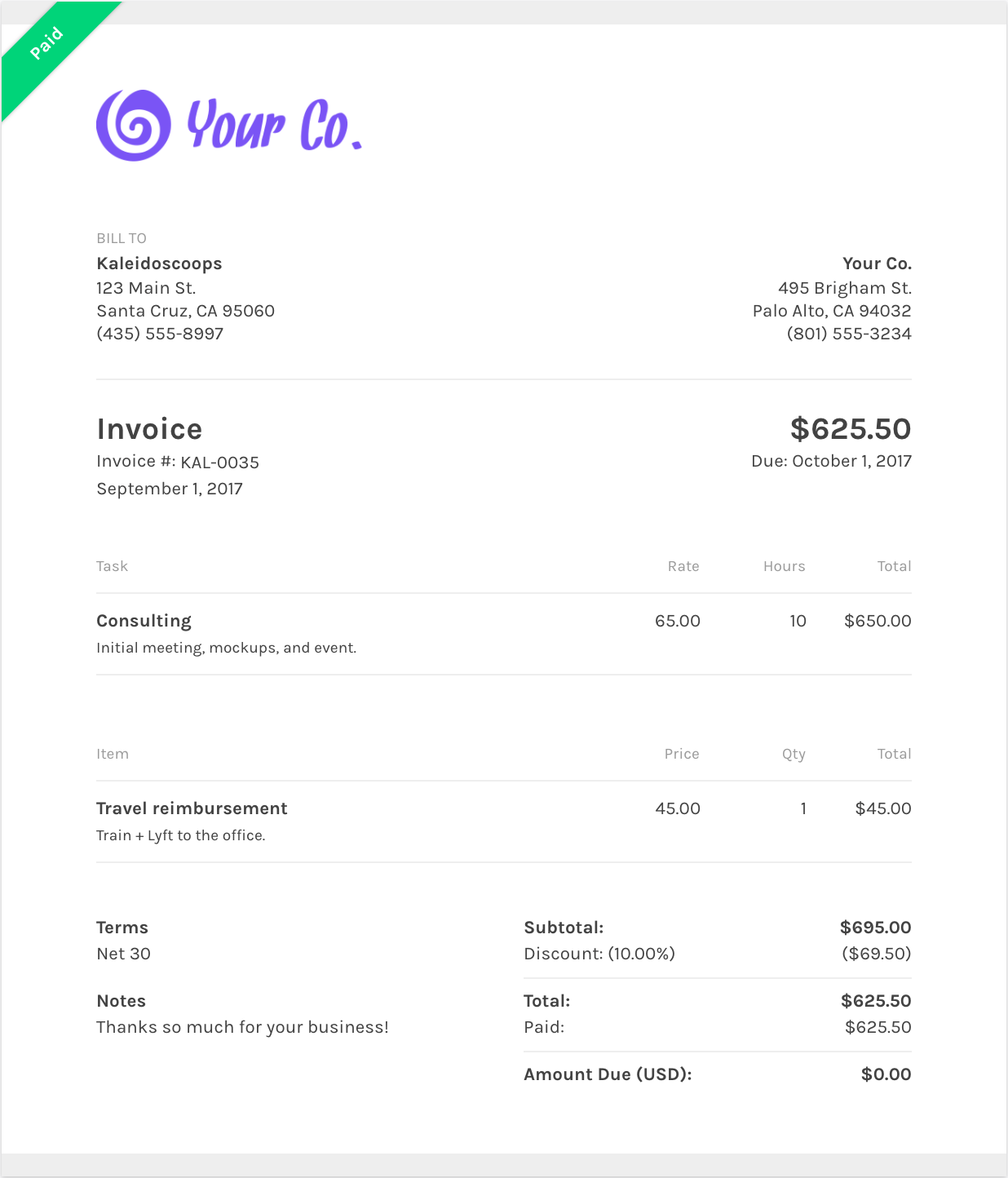 Free DJ Invoice Template  ZipBooks Pertaining To Invoice Template For Dj Services