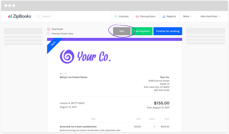 how do i send receipts instead of invoices to my customers zipbooks invoice reciept
