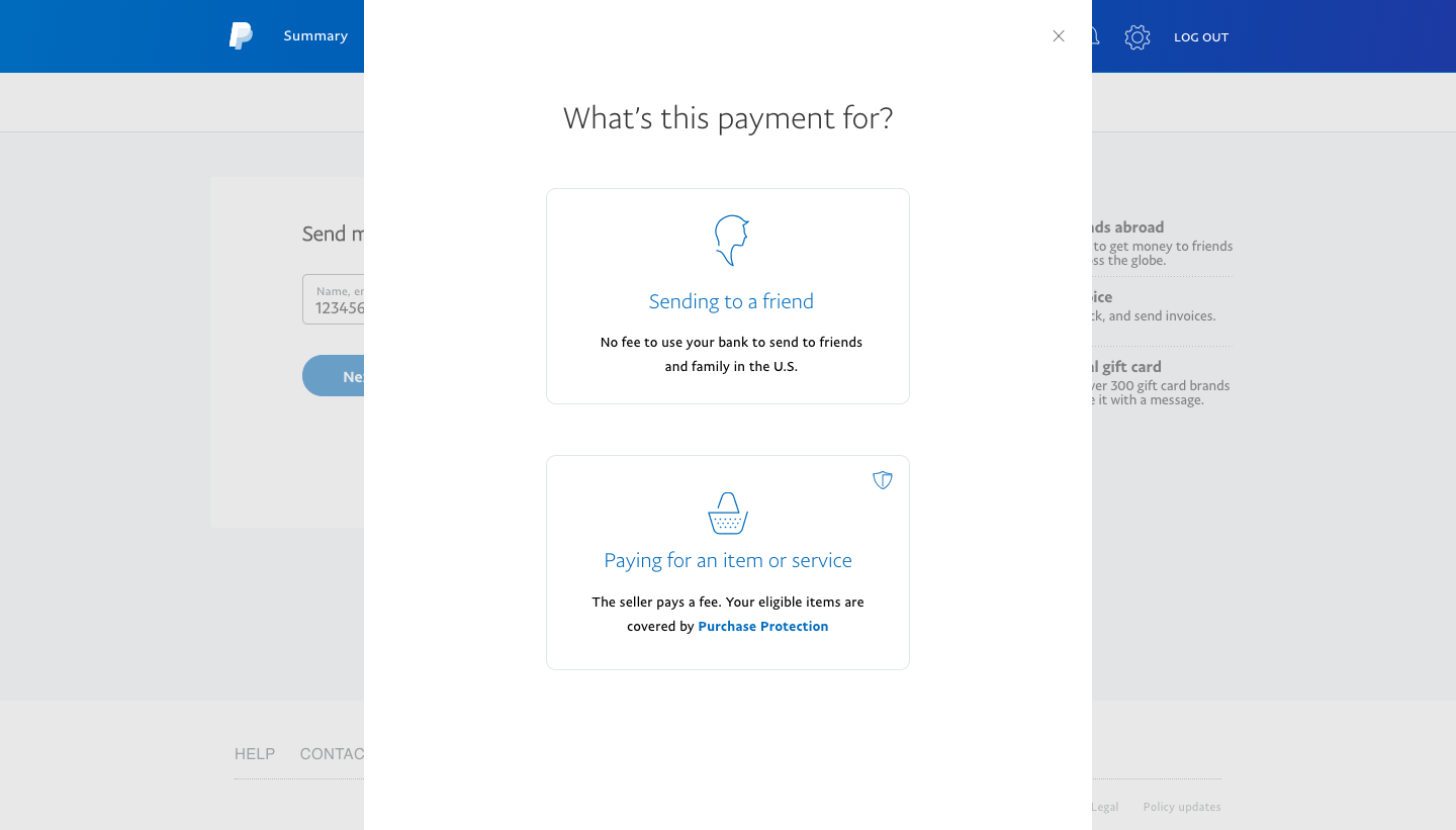 paypal send money friends and family